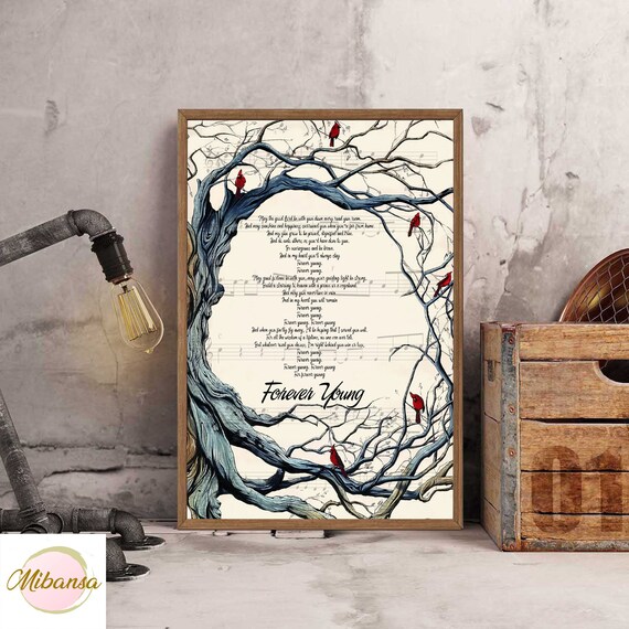 Rod Stewart Forever Young Lyrics Posterforever Young Rod | Etsy