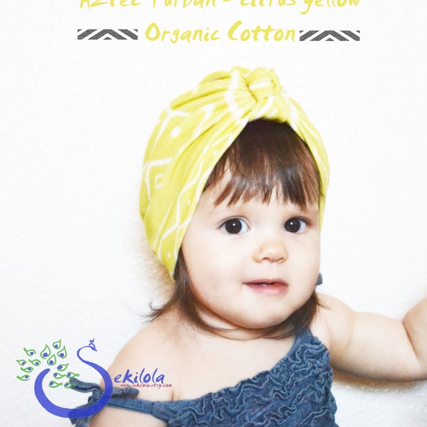 Aztec Turban - Citrus - Organic cotton