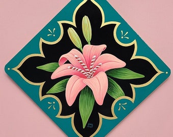 Peinture originale de lys - petite oeuvre d'art murale par Grelin Machin