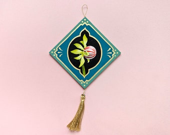 Peinture acrylique originale - peinture miniature par Grelin Machin - bourgeon de menthe poivrée