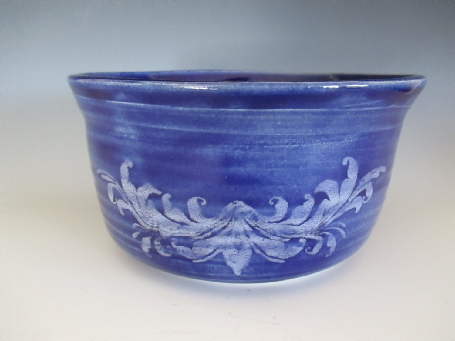 Royal Blue Flower Pot Small Planter With Silkscreen Filigree Etsy