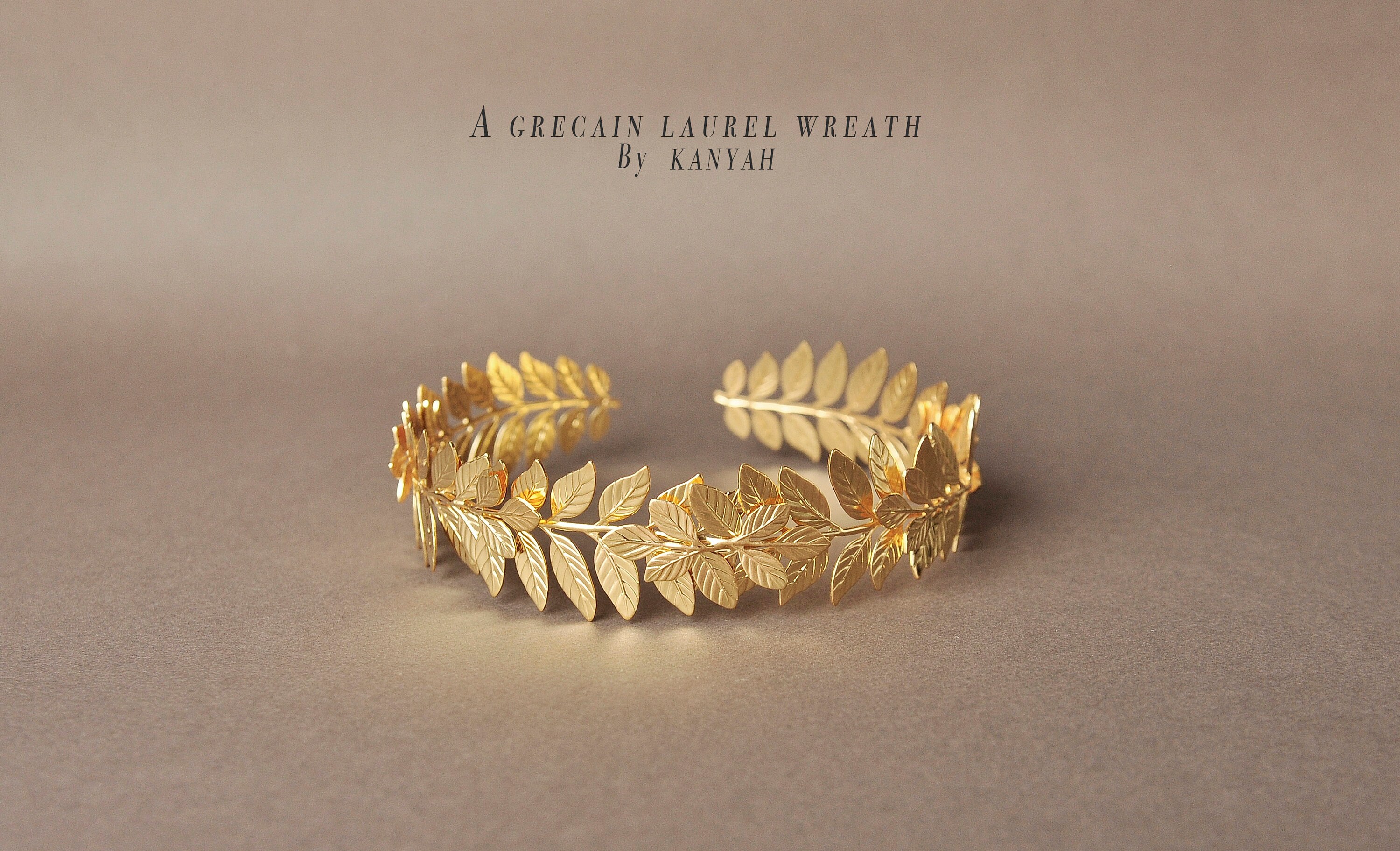 Grecian brass laurel wreath headband. Greek Godess laurel Etsy