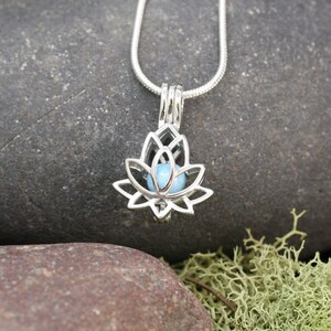 Silver Lotus Locket w your Sentimental item in glass: Memorial, tribute, urn, sentimental, memory, pets, fur, whisker