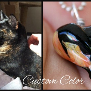 Custom Fur Color, Heart Pendant w/ Paw Print: Add your sentimental item. Cremation jewelry, Hand made, Tribute, Glass Memorial, Pet Ashes