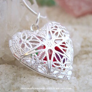 Heart mystery Locket, hidden, peek a boo, sterling silver, charms, birthstones, personalized, custom, memorial, tribute
