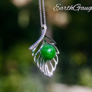 CZ Wide Leaf Add a Glass Pearl with your sentimental item in glass: Memorial, tribute, urn, sentimental, memory, pets, fur, whisker