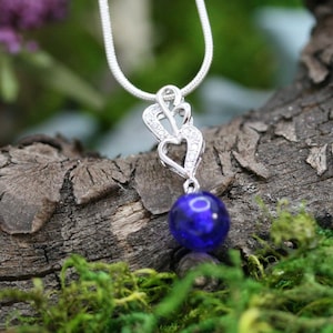 Mini Embellished CZ Heart Pendant Add a Glass Pearl w your sentimental item in glass: Memorial, urn, sentimental, memory, pets, fur, whisker