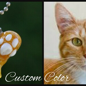 Custom Fur Color, Heart Pendant w/ Paw Print: Add your sentimental item. Cremation jewelry, Hand made, Tribute, Glass Memorial, Pet Ashes
