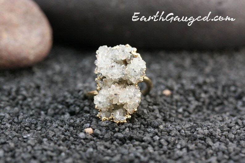 SPECIAL price multi colored Clearance SALE no returns 24K Gold Quartz Geode Adjustable Rings