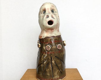 Handmade Ceramic Art Figurine Original Animal Sculpture