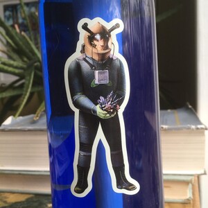 Astronaut oder Alien Aufkleber für Laptop oder Wasserflasche Scif Art