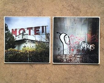 Photo Print Pair Fine Art Urban Street Photography Home Decor Square Wall Art