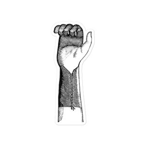 vintage Hand Illustration Sticker Noir et Blanc Illustration Cut Off Arm Vinyl Sticker Die Cut Geek Fun Sticker Anatomie