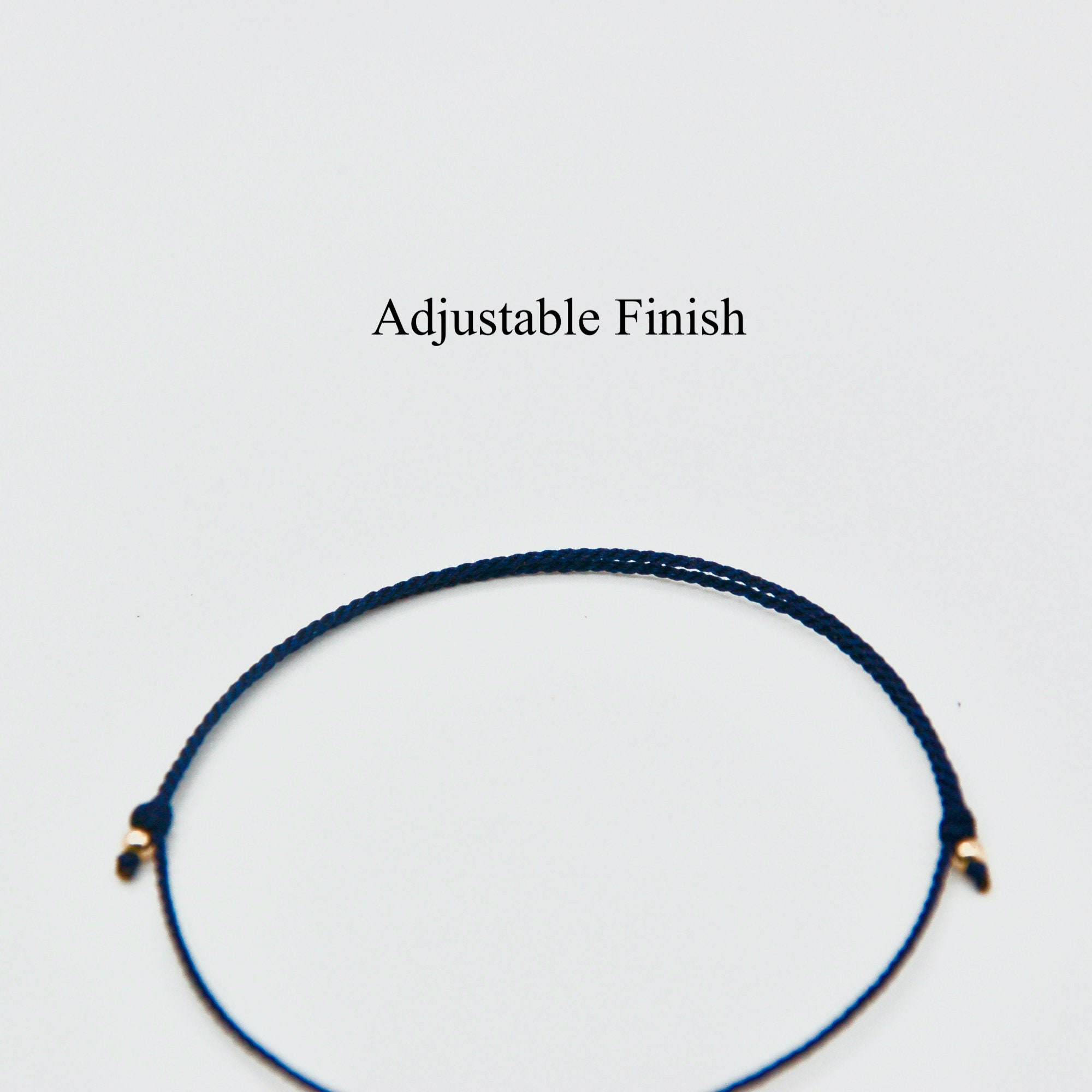 Thin Braided Dainty Cord String Bracelet Minimalist Black Onyx Etsy