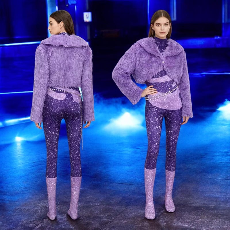 Déguisement Adulte & Enfant Zootopia 2 Gazelle Tenue Bleue avec Châle Costume d'Halloween