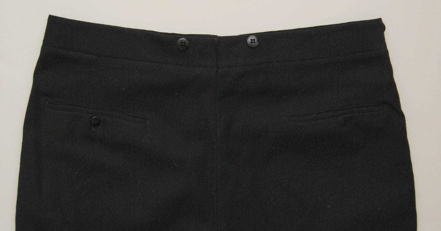 SALE 1940s men's black wool tuxedo pants / 40s men's | Etsy