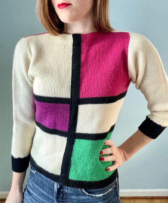 1960s Wool Mondrian Inspired Mod Sweater / 60s Jack Winter | Etsy