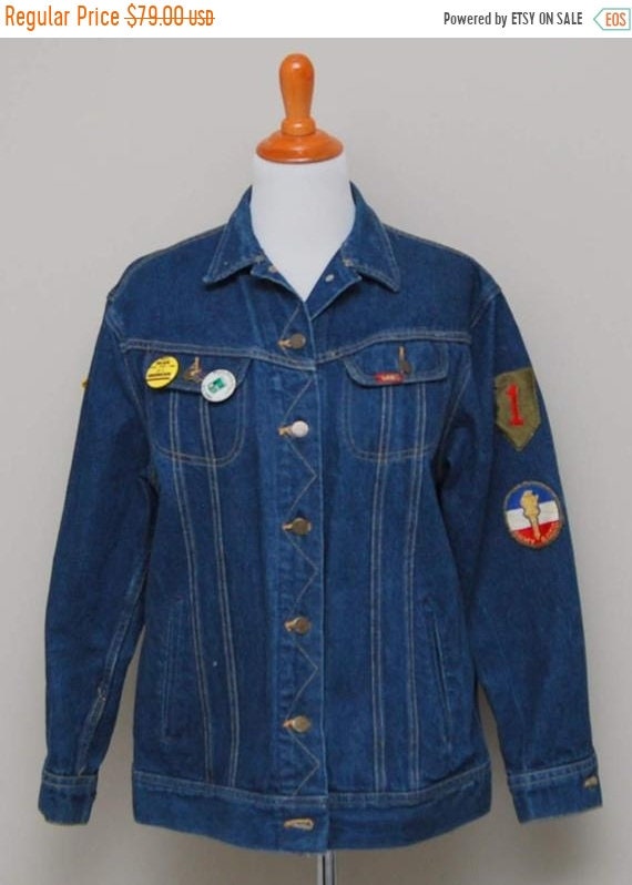 80s jean jacket with patches