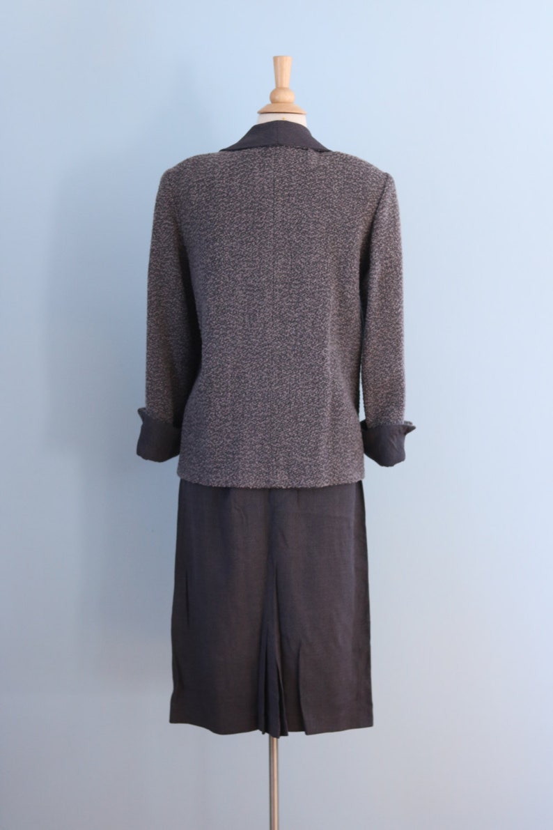SALE 1940s Wool Tweed Skirt Suit / 40s Nubby Gray Tweed Jacket - Etsy