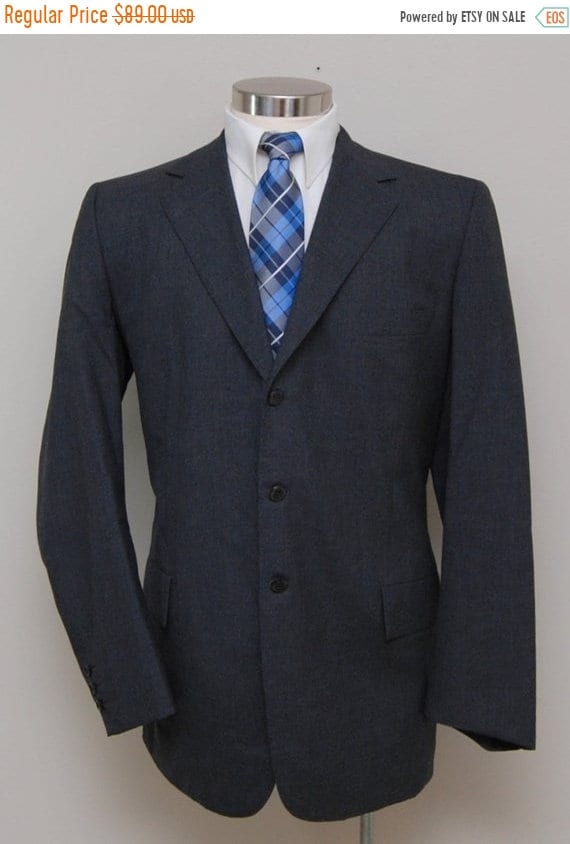 SALE Vintage men's grey wool blazer/ men's grey wo