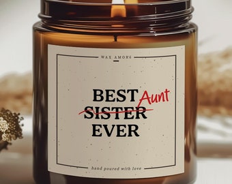 Best Aunt Ever Coconut Wax Candle, Pregnancy Announcement, Gift For Sister, Baby Announcement Gift For Future Aunties, Baby Shower