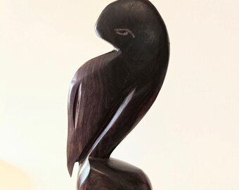 Ironwood Pelican Hand Carved Sculpture Folk Art Bird Coastal Beach House Decor Artisan Made Seabird Handmade Ocean Figurine Wildlife Gift