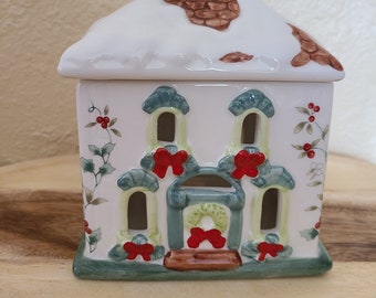 Vintage Cookie Jar with Lid Pflatzgraff Winterberry House Holiday Table Accent Christmas New Year Country Cottagecore Christmas Table Decor