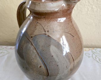 Vintage FERRI Ceramic Pitcher, Mid-Century Modern Studio Pottery Vase