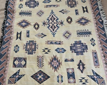 Goodwin Weavers Blanket Vintage Tapestry Southwest Throw Textile Wall Hanging Couch Cover