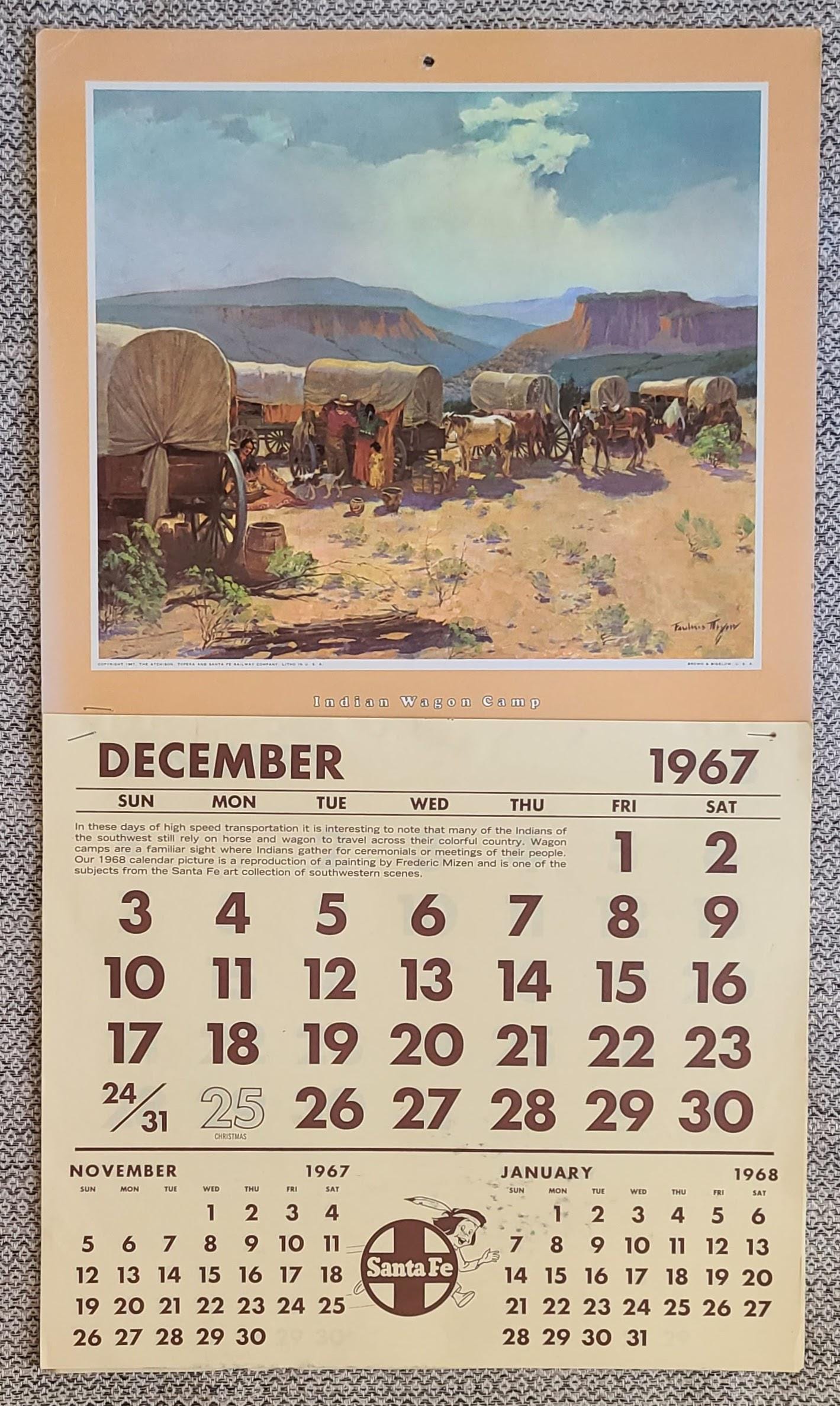 Vintage 1967 Paper Wall Calendar - Etsy