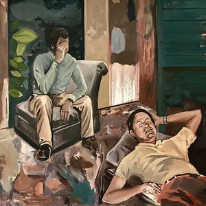 Original Oil Painting Canvas Large Figurative Contemporary Art Literature Theme Modern Art Living Room Wall Hanging Office Hallway Decor