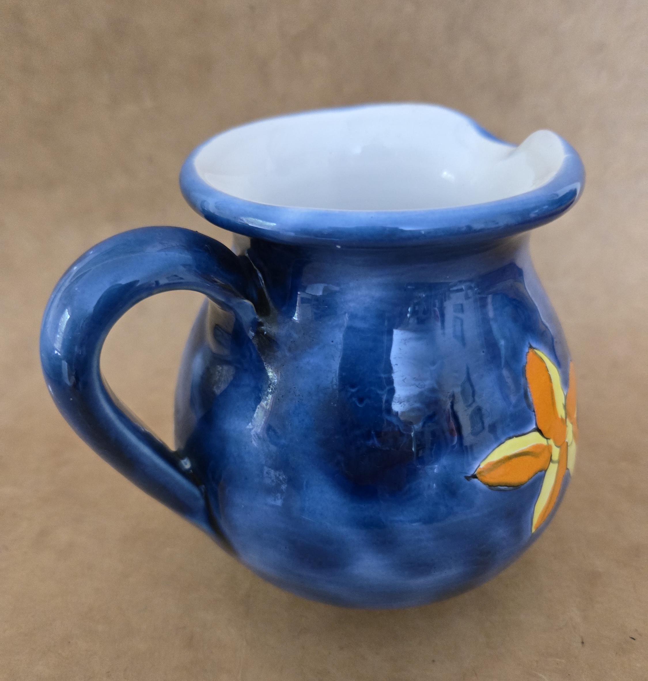 Vintage Nino Parrucca Ceramic Pitcher, Colorful Fish Design