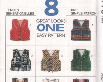 7778 Vintage McCalls-patroon meisjes set vesten ongesneden naaien ff gilet OOP