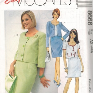 8666 Vintage McCalls SEWING Pattern Misses Jacket Skirt Career uncut oop ff