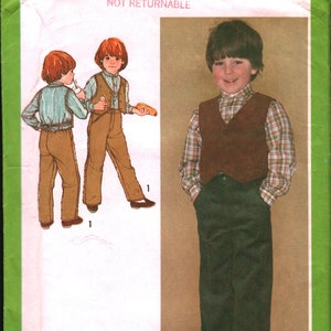 9631 VINTAGE Einfachheit SEWING Muster Childs Hose Shirt gefüttert Weste UNCUT Oop nähen