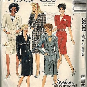 3903 Vintage McCalls Sewing Pattern Misses Fashion Basics Front Button Dress OOP