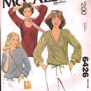 6426 UNCUT Vintage McCalls Sewing Pattern Misses Tops OOP FF