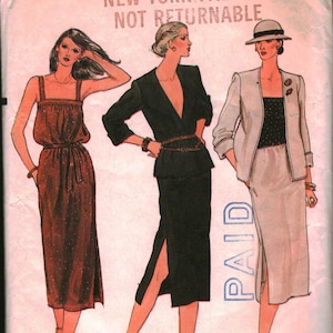 7335 Vintage Vogue Pattern Misses Jacket Skirt Top Dress SEWING CUT 8