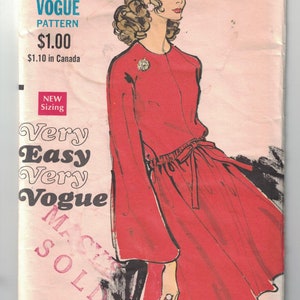 7614 Vintage Vogue Schnittmuster Misses Full A Linie Blouson Kleid 1960er Jahre 10