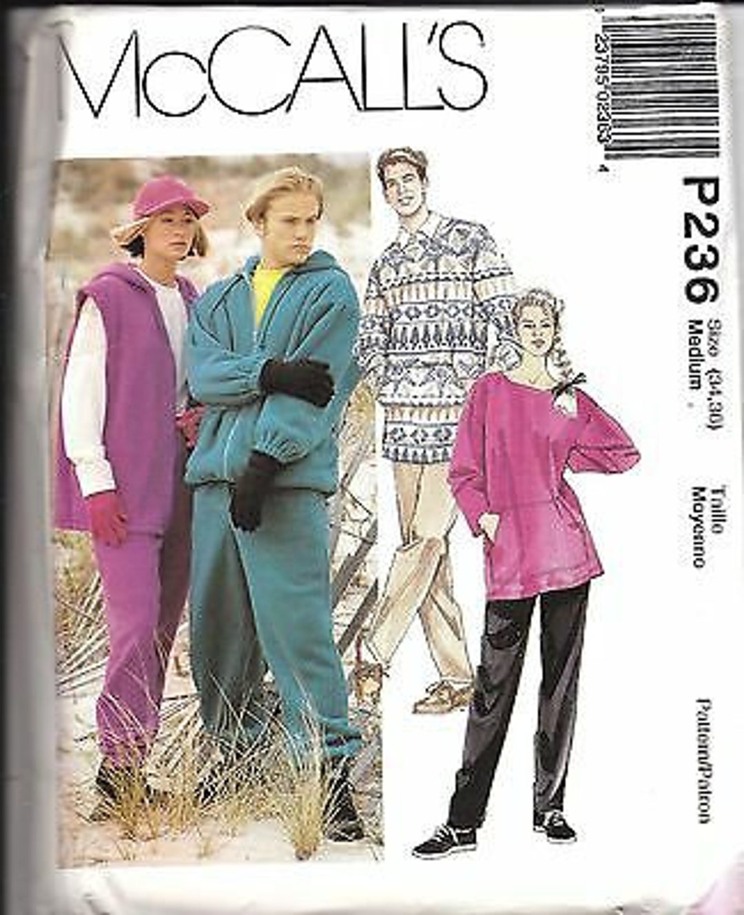 UNCUT VTG Mccalls Sewing Pattern Misses Jacket Vest Top Pull on Pants ...