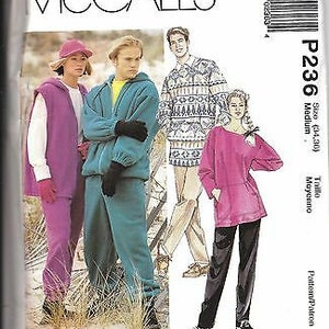 UNCUT VTG Mccalls Sewing Pattern Misses Jacket Vest Top Pull on Pants ...
