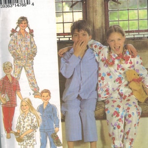 2391 Vintage UNCUT Style Sewing Pattern Girls Boys Pajamas Pants Top 7 - 12