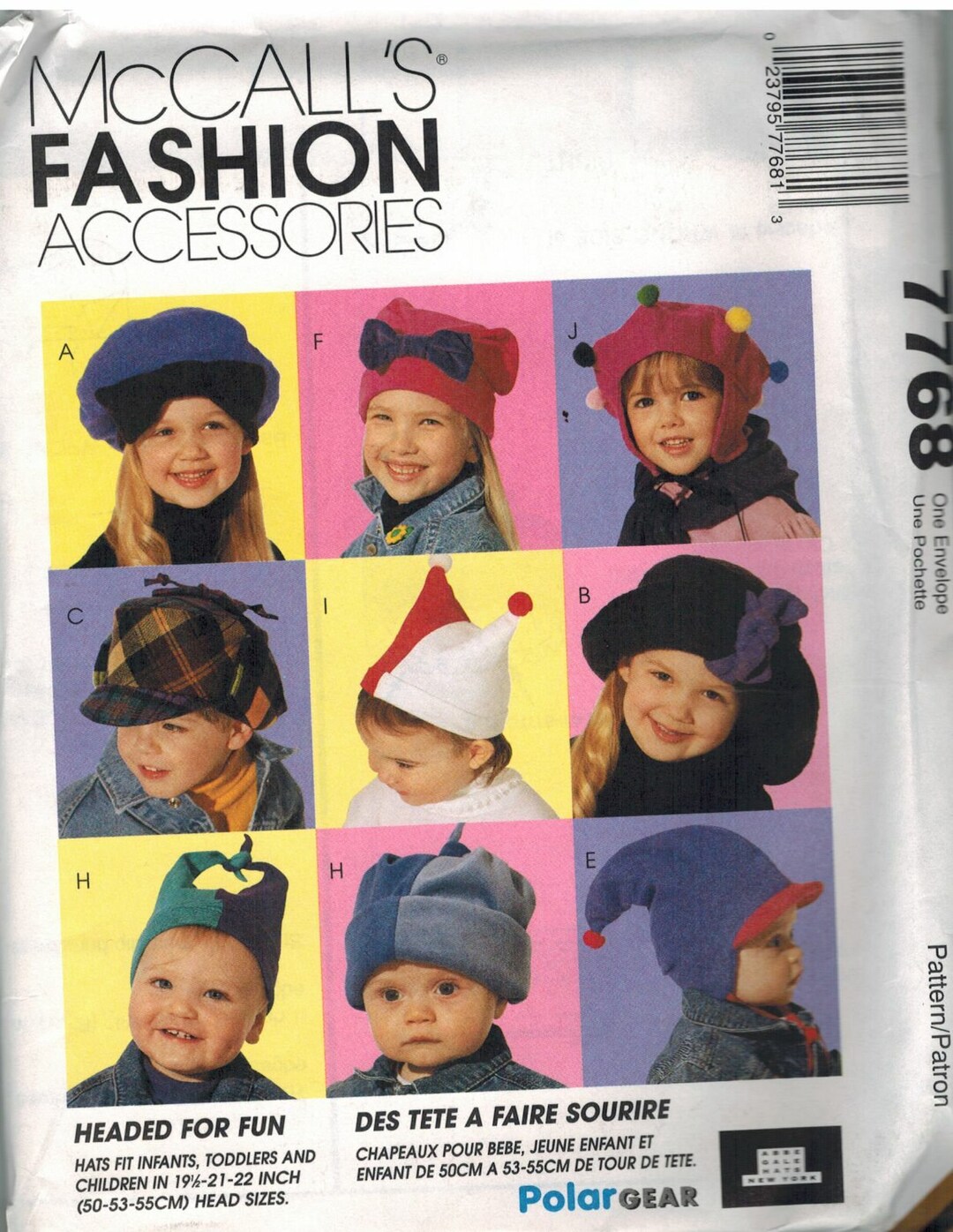 7768 Vintage Mccalls SEWING Pattern Childrens Hats Caps Winter - Etsy