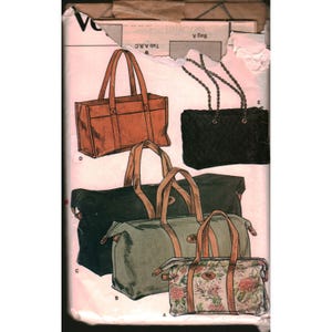 Vintage Vogue 9763 Sewing Pattern Duffel Tote Quilted Handbag Travel Bag DIY