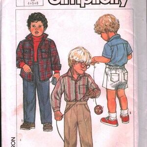 7016 Simplicity Vintage SEWING Pattern Childs&#39; Shirt Pants Shorts OOP