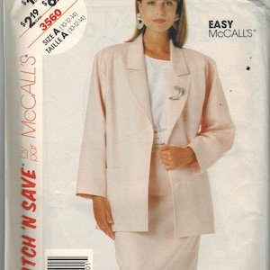 3560 UNCUT Vintage McCalls Sewing Pattern Misses Unlined Jacket Skirt Easy OOP