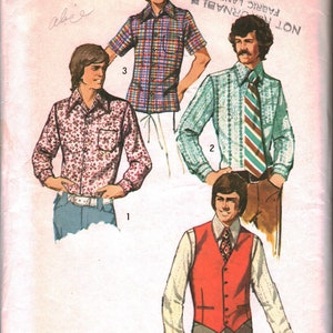 5047 Vintage Simplicity Pattern Men&#39;s Vest and Shirts SEWING CUT