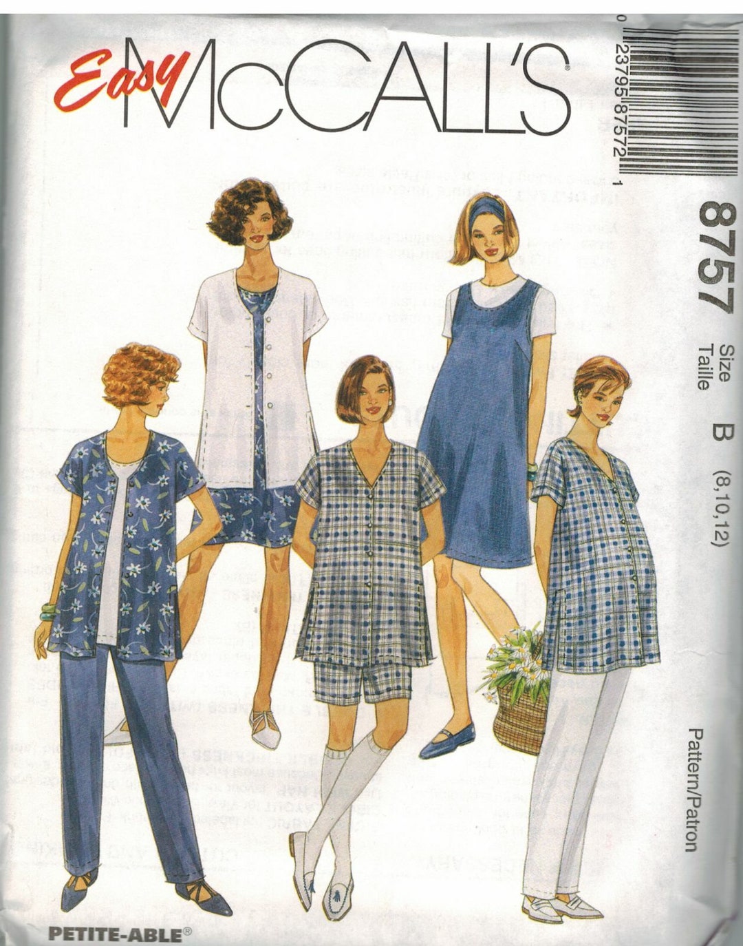 8757 UNCUT Vintage Mccalls SEWING Pattern Maternity Jumper Top - Etsy