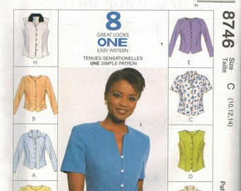 8746 UNCUT Vintage McCalls Pattern Misses Semi Fitted Top Shirt sewing oop ff