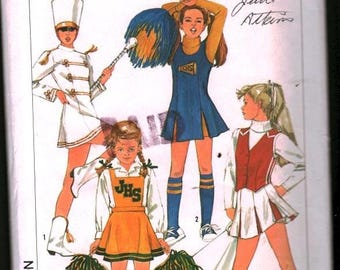 6964 CUT Simplicity Conjuntos vintage de animadora y majorette para señoritas, 1985, talla 12